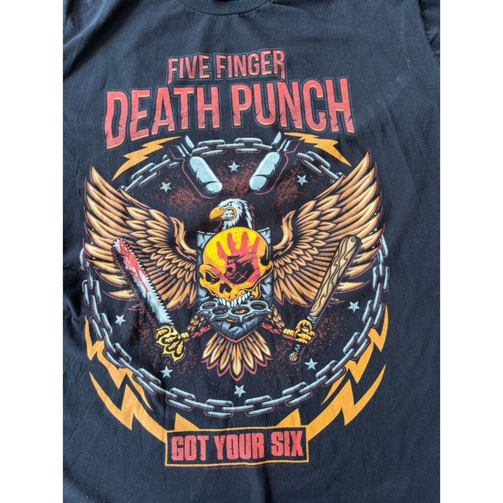 Vintage Five Finger Death Punch T Shirt Mens XL Black Band Graphic Heavy Metal